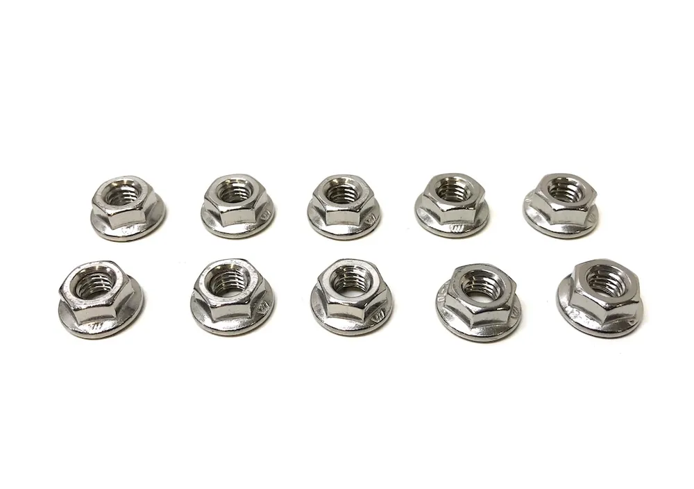 10x Mutter M5x1,25 Flanschmutter mit Bund für Auspuff Verkleidung Motor Aktuell