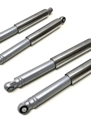 Stoßdämpfer Set Vorne 290mm + Hinten 370mm Grau Chrom für DKW Hercules Typ 220 Neuheit