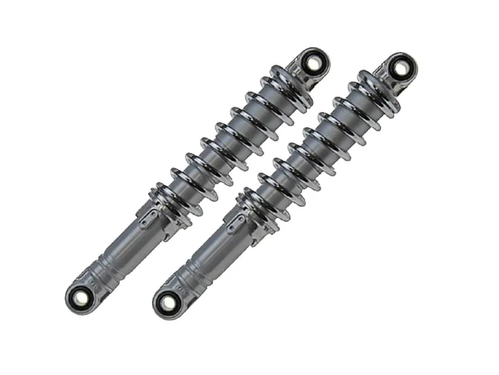 270mm Stoßdämpfer Federbeine Satz Grau Chrom für Mofa Moped Einstellbar Neu Im Sortiment