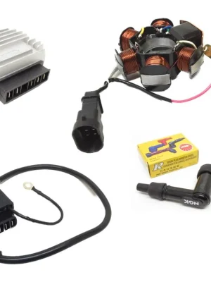 Zündspule Lichtmaschine Gleichrichter Zündkerze Stecker für Piaggio NRG Power 50 Finale Aktion