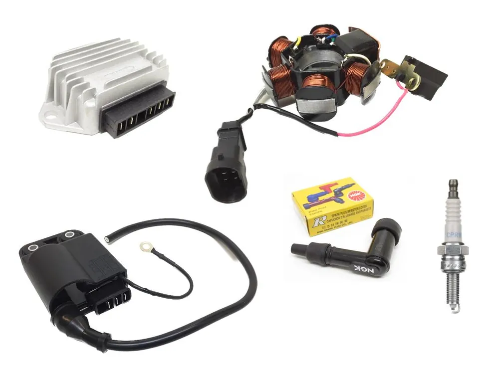 Zündspule Lichtmaschine Gleichrichter Zündkerze Stecker für Piaggio NRG Power 50 Finale Aktion