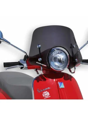 Markenware ERMAX Scooterscheibe Piccolo schwarz getönt (dunkel) ABE passt für VESPA Primavera 125(20-24)/Primavera 125(13-16)/Primavera 125(17-19)/Primavera 150(20-24)/Primavera 150(13-16)/Primavera 150(17-19)/P