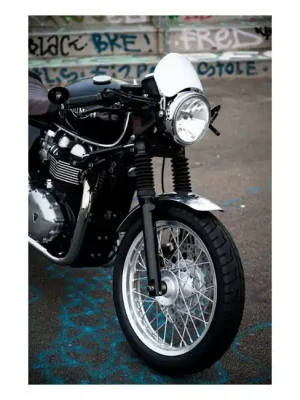 Preisreduziert Motone Microblade Windshield Aluminium poliert, f. Triumph Bonneville T100, T120