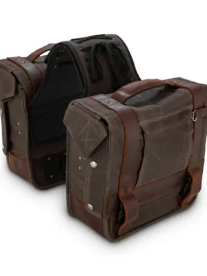 Preis Gesenkt Burly Voyager Packtaschen 1 Paar Satteltaschen, Braun, für Harley-Davidson