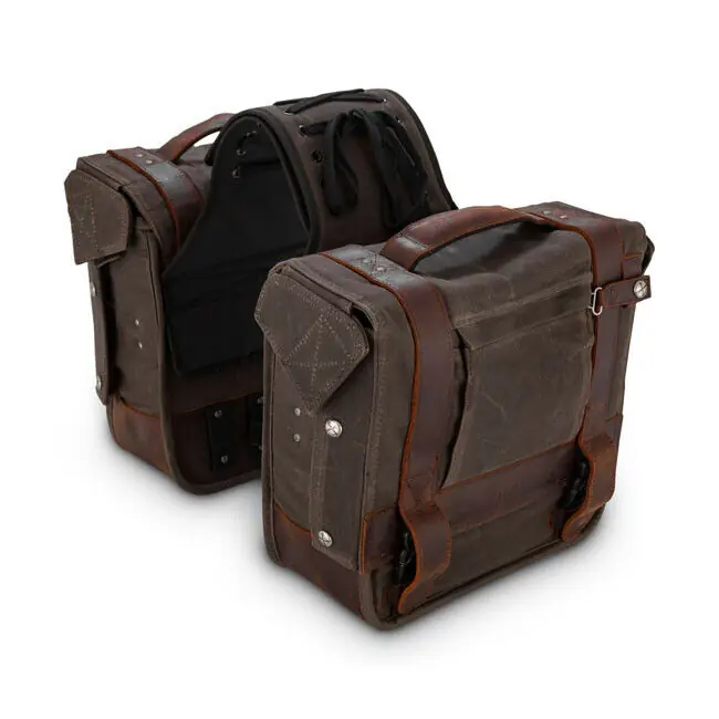 Preis Gesenkt Burly Voyager Packtaschen 1 Paar Satteltaschen, Braun, für Harley-Davidson
