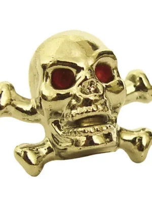Top-Seller Trik Topz Ventilkappen, Skull Head, Gold, für Harley - Davidson