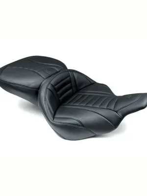 Highlight Mustang Deluxe Touring Sitzbank Schwarz, f. Harley-Davidson FLHT, FLTR 97-07