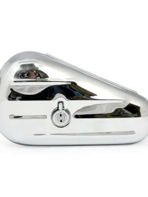 Werkzeugbox, Toolbox Teardrop Chrom links abschließbar, für Harley - Davidson Direktkauf