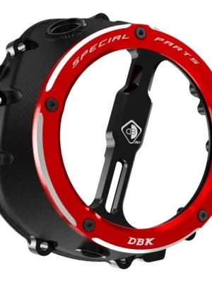 DBK Special Parts CCDV12 - BMW BLACK-RED KLARER KUPPLUNGSDECKEL ÖLBAD 3D-EVO passend für BMW S 1000 R / RR / XR & M 1000 R / RR / XR - Modelle Knallerangebot