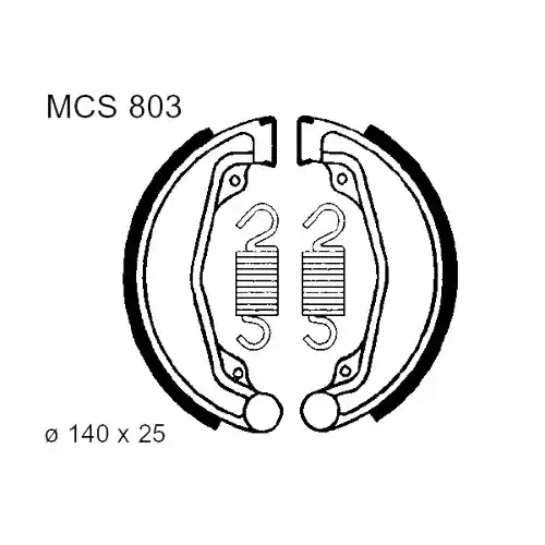 Letzte Chance Bremsbacken mit Feder TRW MCS803 (1 Satz)