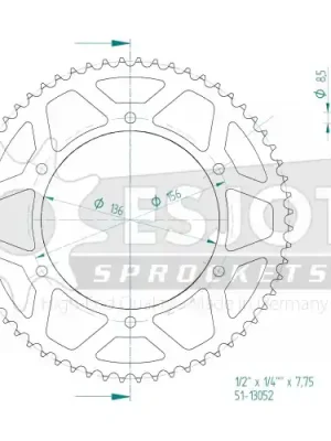Wochenendangebot Kettenrad K51-13052 Alu