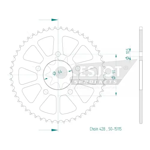 Garantierte Lieferung Kettenrad K50-15115 Stahl