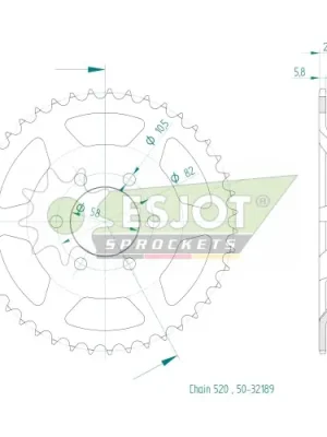 Markenprodukt Kettenrad K50-32189 Stahl