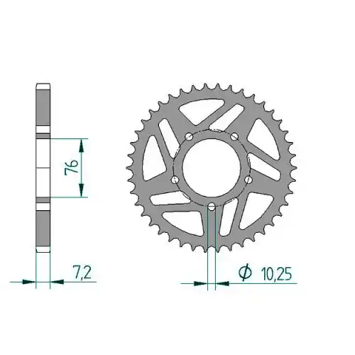 Letzte Chance Kettenrad Aluminium 76mm OZ PVM Marchesini