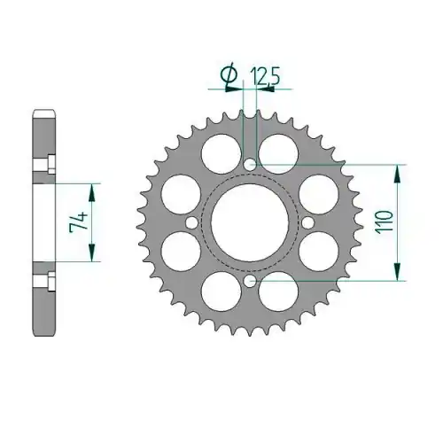 Kettenrad C50-Stahl Begrenztes Angebot