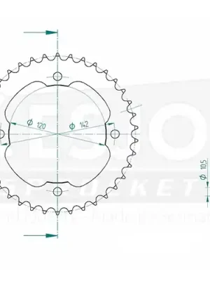 Markenprodukt Kettenrad C50-Stahl