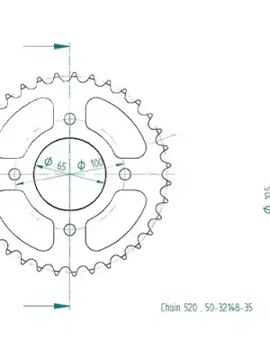 Kettenrad C50-Stahl Neuheit